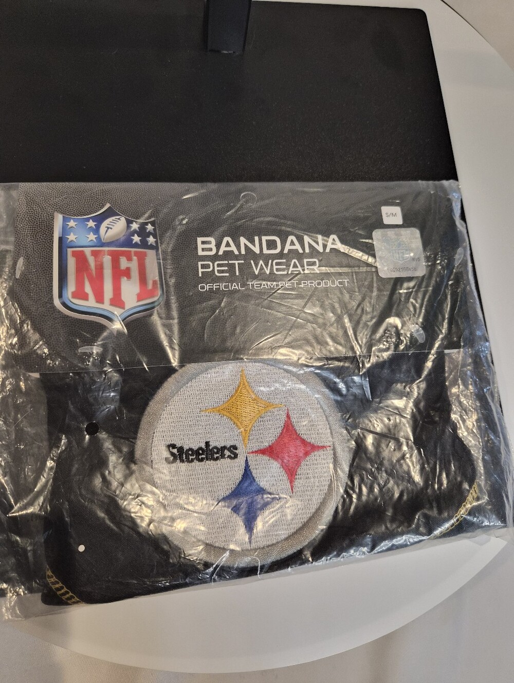 NFL Steelers Black Bandana Pet Wear with Team Logo